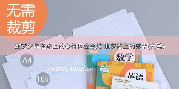 逐梦少年在路上的心得体会总结 追梦路上的感悟(六篇)