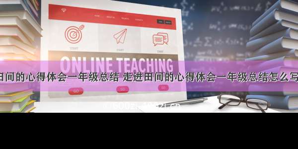 走进田间的心得体会一年级总结 走进田间的心得体会一年级总结怎么写(9篇)