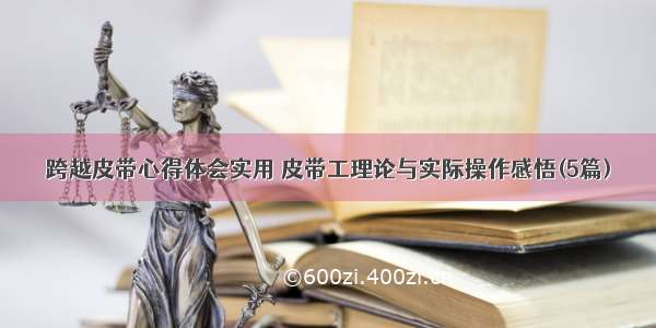 跨越皮带心得体会实用 皮带工理论与实际操作感悟(5篇)