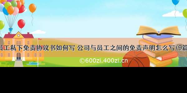 员工私下免责协议书如何写 公司与员工之间的免责声明怎么写(9篇)