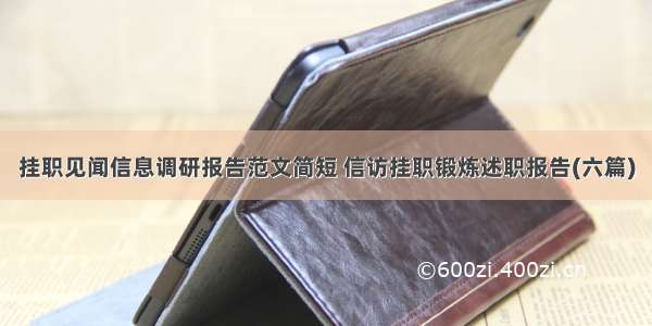 挂职见闻信息调研报告范文简短 信访挂职锻炼述职报告(六篇)