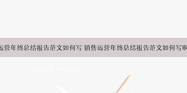 销售运营年终总结报告范文如何写 销售运营年终总结报告范文如何写啊(3篇)