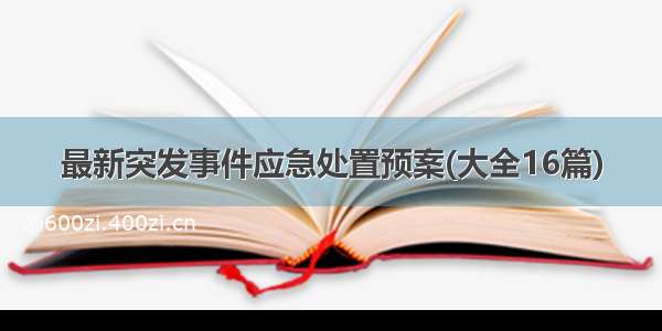 最新突发事件应急处置预案(大全16篇)