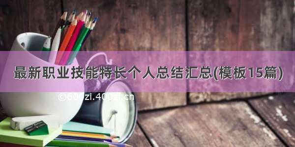 最新职业技能特长个人总结汇总(模板15篇)