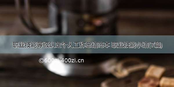 职业技能等级认定个人工作总结范本 职业技能小结(7篇)