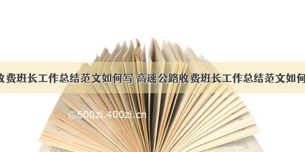 高速公路收费班长工作总结范文如何写 高速公路收费班长工作总结范文如何写好(9篇)