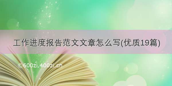 工作进度报告范文文章怎么写(优质19篇)