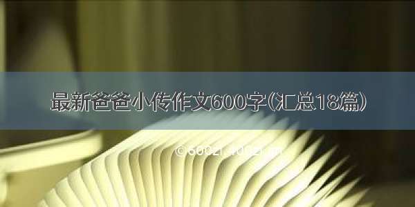 最新爸爸小传作文600字(汇总18篇)