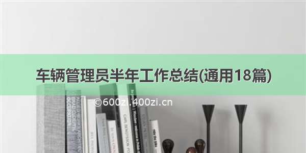 车辆管理员半年工作总结(通用18篇)