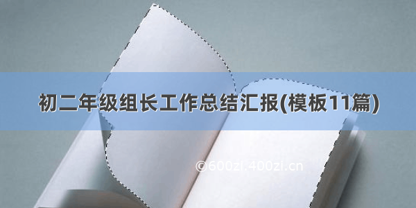 初二年级组长工作总结汇报(模板11篇)