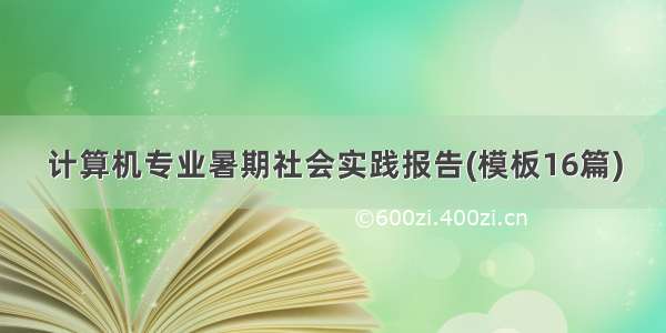 计算机专业暑期社会实践报告(模板16篇)