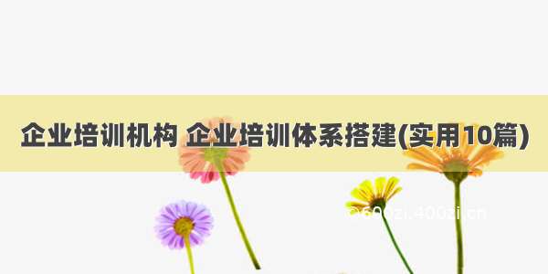 企业培训机构 企业培训体系搭建(实用10篇)