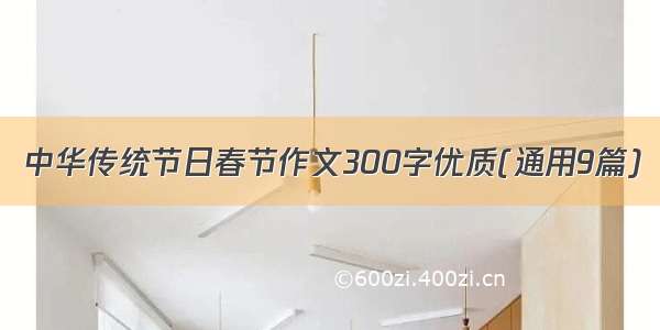 中华传统节日春节作文300字优质(通用9篇)