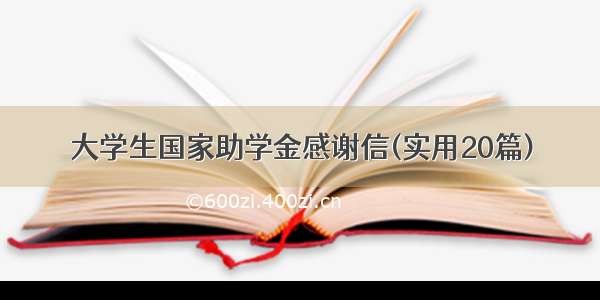 大学生国家助学金感谢信(实用20篇)