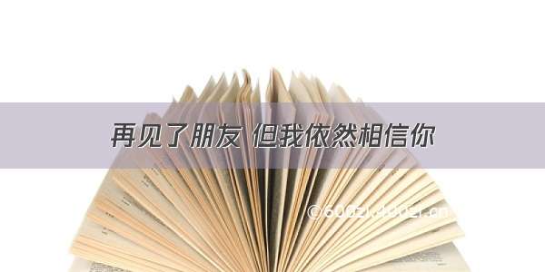 再见了朋友 但我依然相信你