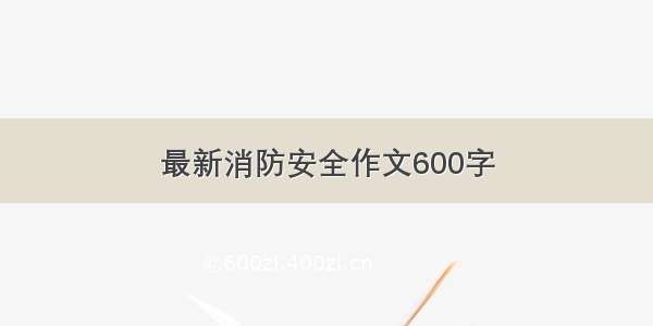 最新消防安全作文600字