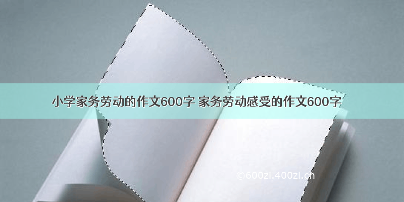 小学家务劳动的作文600字 家务劳动感受的作文600字