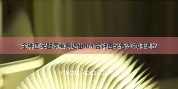 金钟国宋智孝被曝退出RM 金钟国宋智孝为何退出