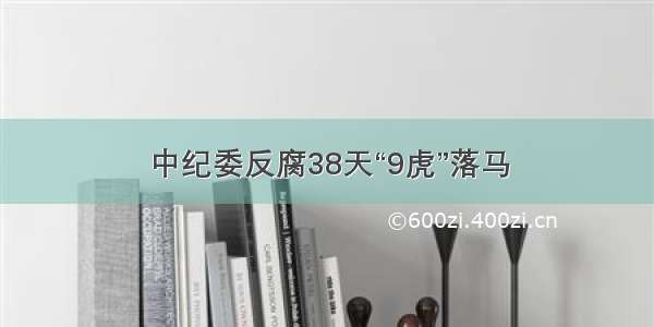 中纪委反腐38天“9虎”落马