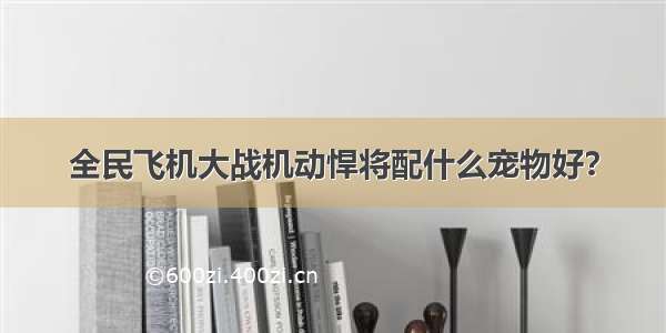 全民飞机大战机动悍将配什么宠物好？