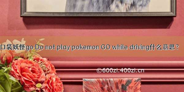 口袋妖怪go Do not play pokemon GO while driving什么意思？