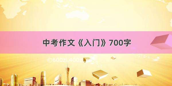 中考作文《入门》700字