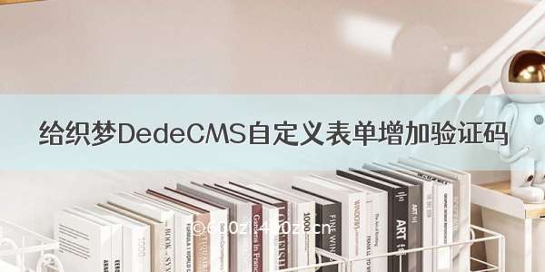 给织梦DedeCMS自定义表单增加验证码