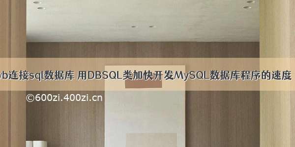 vb连接sql数据库 用DBSQL类加快开发MySQL数据库程序的速度