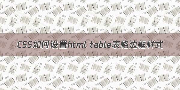 CSS如何设置html table表格边框样式
