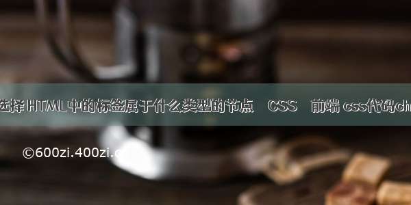 css选择器节点选择 HTML中的标签属于什么类型的节点 – CSS – 前端 css代码chrome特有显示