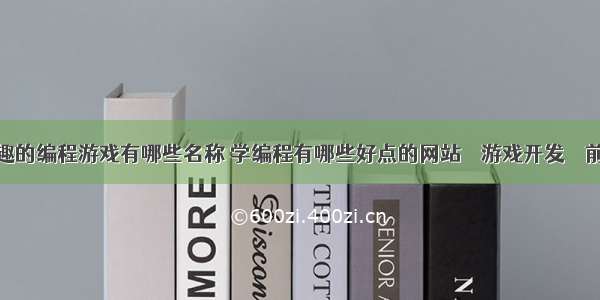 有趣的编程游戏有哪些名称 学编程有哪些好点的网站 – 游戏开发 – 前端