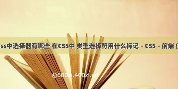 html与css中选择器有哪些 在CSS中 类型选择符用什么标记 – CSS – 前端 使用css 3