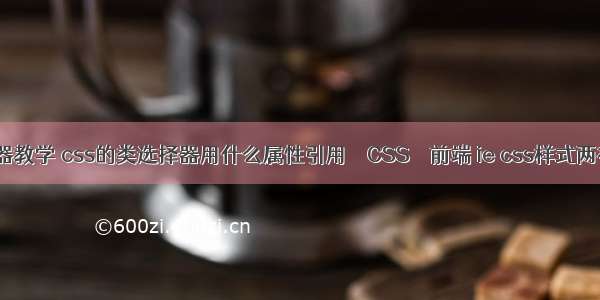 css交集选择器教学 css的类选择器用什么属性引用 – CSS – 前端 ie css样式两行显示在一行