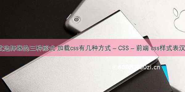 css样式选择器的三种形式 加载css有几种方式 – CSS – 前端 css样式表汉化补丁