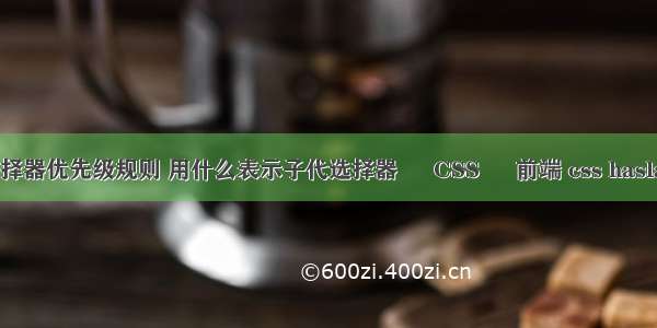 css选择器优先级规则 用什么表示子代选择器 – CSS – 前端 css haslayout