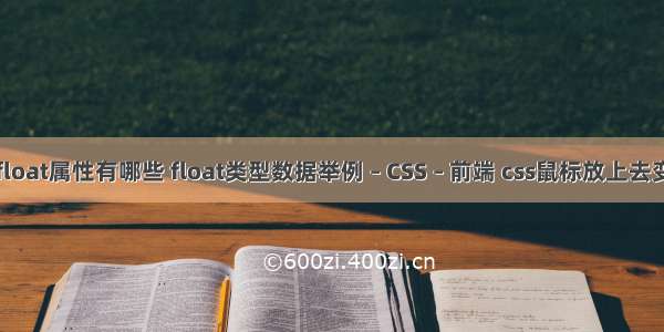 下列float属性有哪些 float类型数据举例 – CSS – 前端 css鼠标放上去变成手