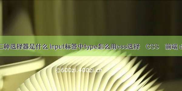 css中简单的三种选择器是什么 input标签中type怎么用css选择 – CSS – 前端 div css和seo