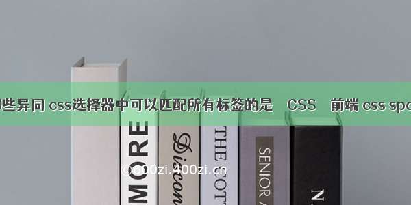 css选择器有哪些异同 css选择器中可以匹配所有标签的是 – CSS – 前端 css span text-align