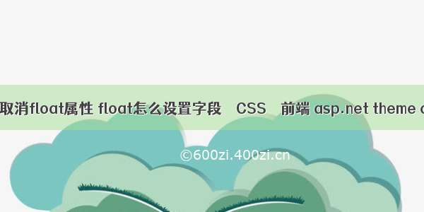 怎么取消float属性 float怎么设置字段 – CSS – 前端 asp.net theme css