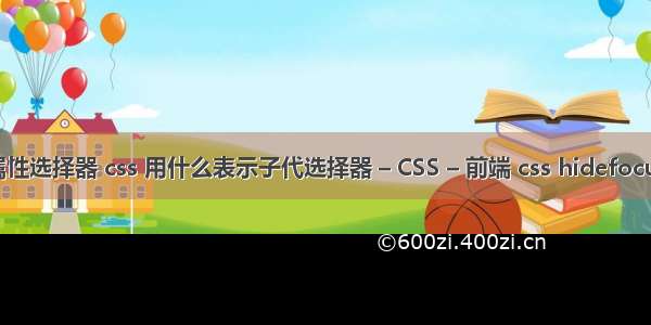 属性选择器 css 用什么表示子代选择器 – CSS – 前端 css hidefocus