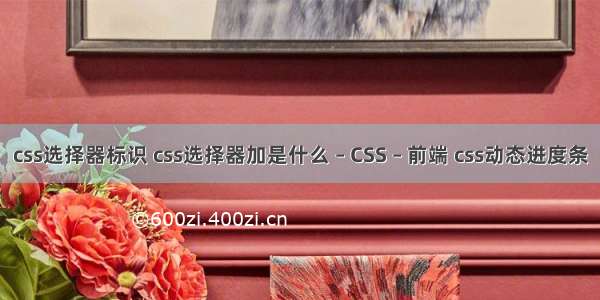 css选择器标识 css选择器加是什么 – CSS – 前端 css动态进度条