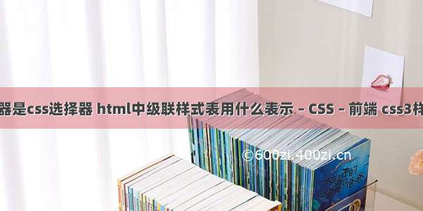 对象选择器是css选择器 html中级联样式表用什么表示 – CSS – 前端 css3样式编辑器