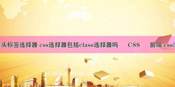 css表头标签选择器 css选择器包括class选择器吗 – CSS – 前端 css3 打钩