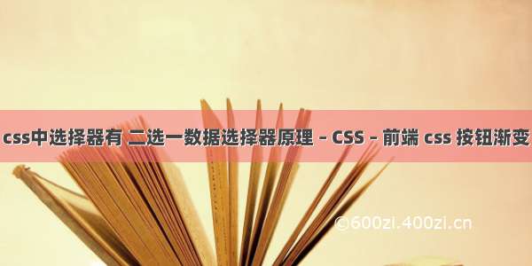 css中选择器有 二选一数据选择器原理 – CSS – 前端 css 按钮渐变