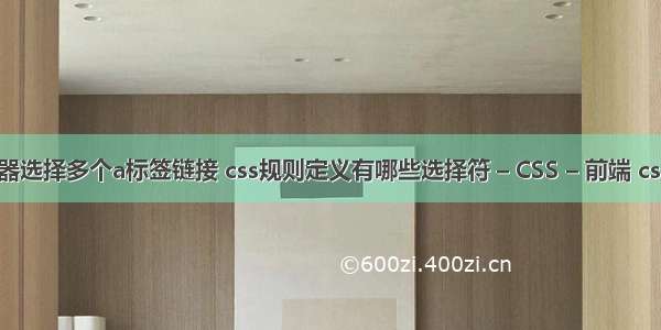 css选择器选择多个a标签链接 css规则定义有哪些选择符 – CSS – 前端 css 文本域