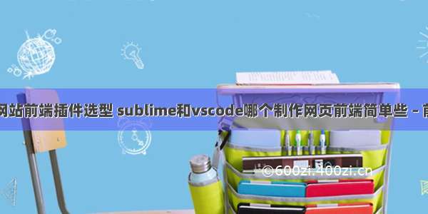 开发一个购物网站前端插件选型 sublime和vscode哪个制作网页前端简单些 – 前端技术 – 前端