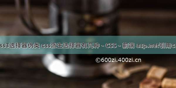 css3选择器伪类 css派生选择器有几种 – CSS – 前端 asp.net引用css