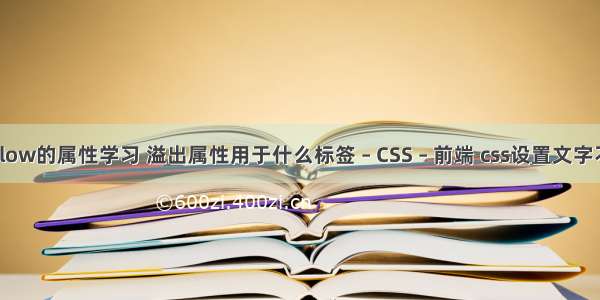 overflow的属性学习 溢出属性用于什么标签 – CSS – 前端 css设置文字不换行