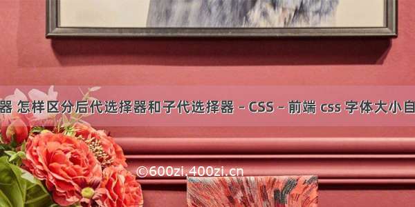 css各种选择器 怎样区分后代选择器和子代选择器 – CSS – 前端 css 字体大小自适应div大小