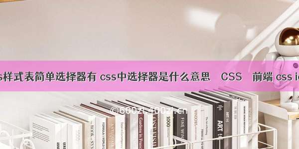 css样式表简单选择器有 css中选择器是什么意思 – CSS – 前端 css ie9